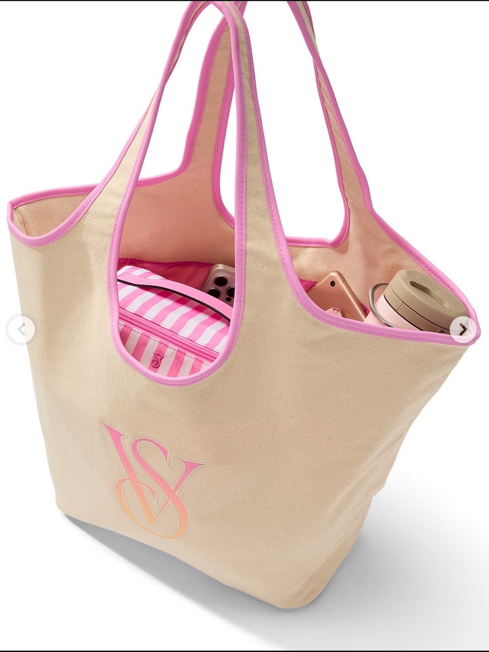 Victoria’s Secret VS Ombré Logo Canvas Tote Bag - Picture 2 of 6